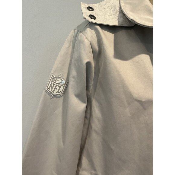 New Official NFL Super Bowl LIX Staff Anorak Beige Zip Hooded Jacket - Picture 6 of 14